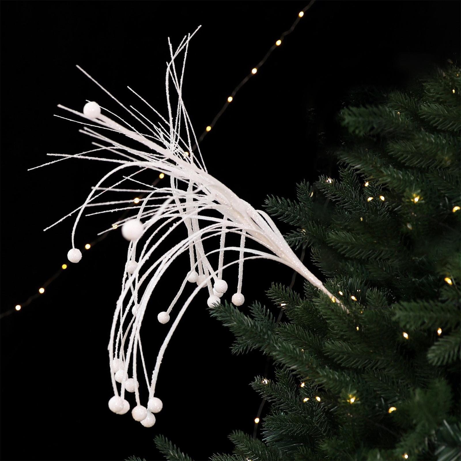 

Большие ветки рождественской ели, украшения для рождественского венка, елочные игрушки, искусственные блестящие ветки. One Size