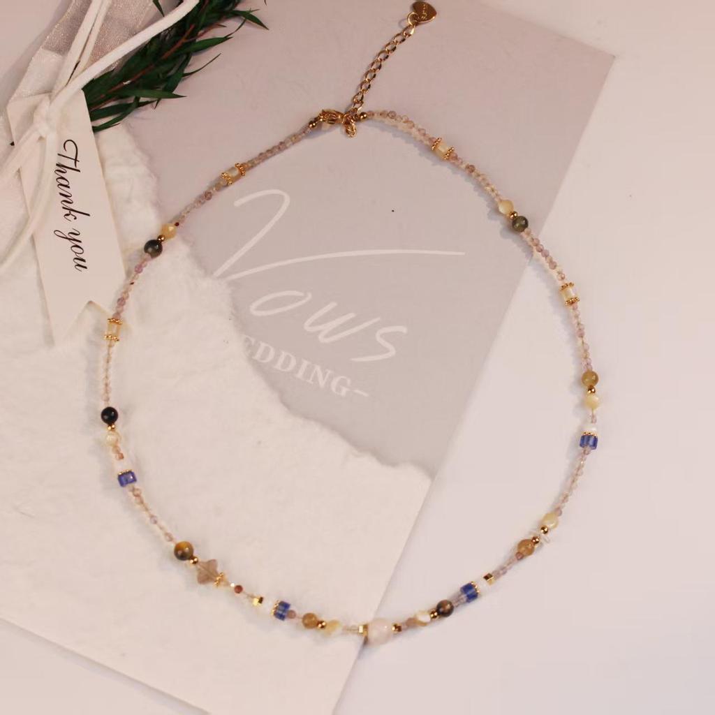 Bohemian Retro Beaded Collarbone Necklace - Colorful Handmade Style for Women