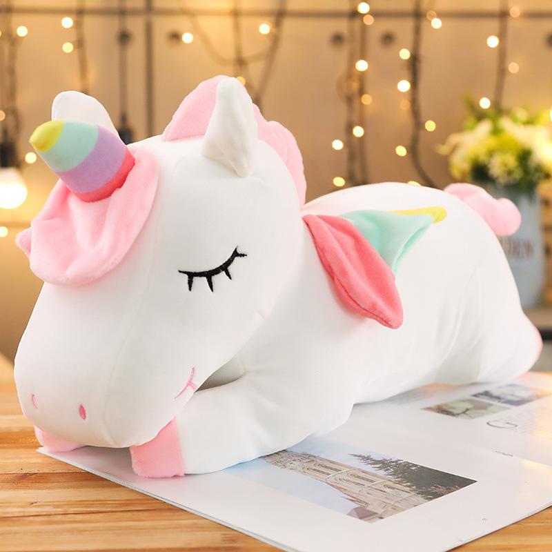 Cute Rainbow Horse Pillow Unicorn Doll Large Ragdoll Sleeping Pillow Ins Girl Heart Doll