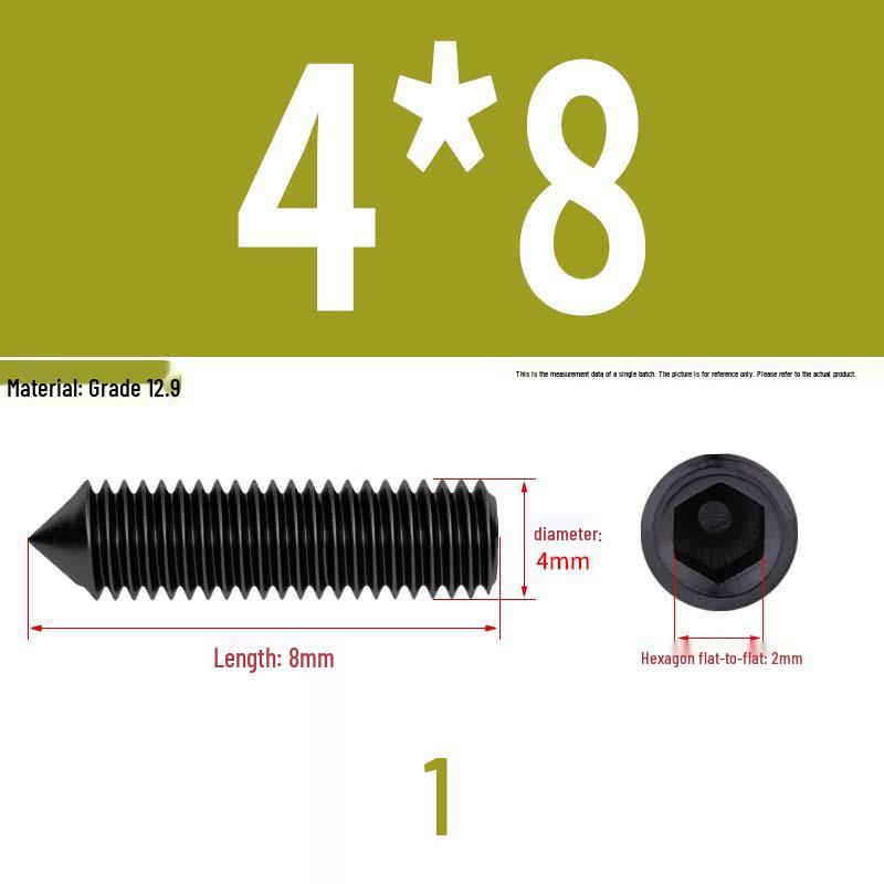 12.9 Edelstahl 304 Innensechskant Kegelspitze Gewindestift M2/M3