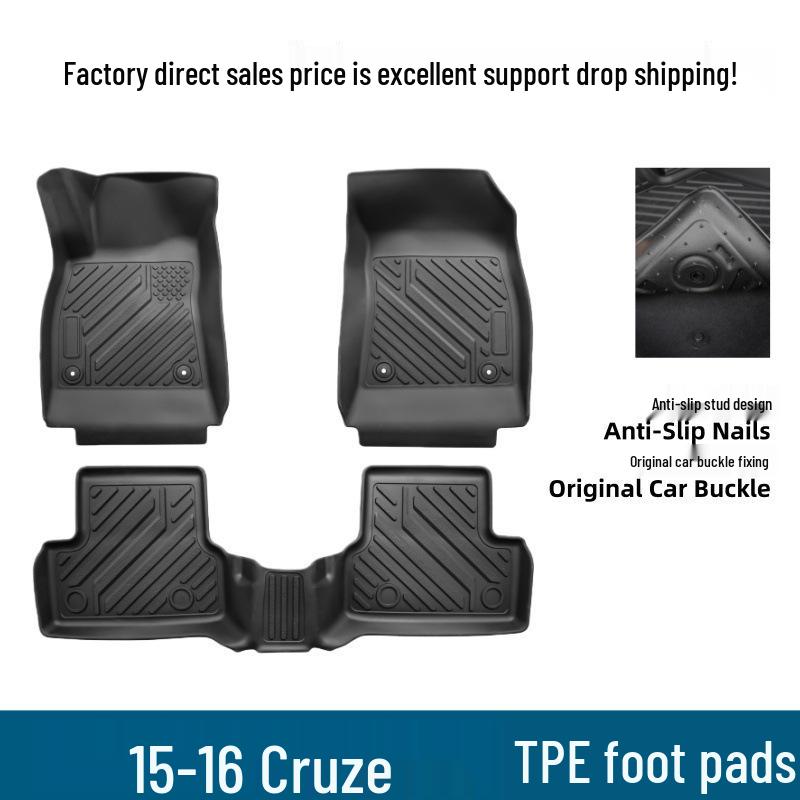 TPE Eco-Friendly Floor Mats for 2015-2016 Chevrolet Cruze Interior Modification
