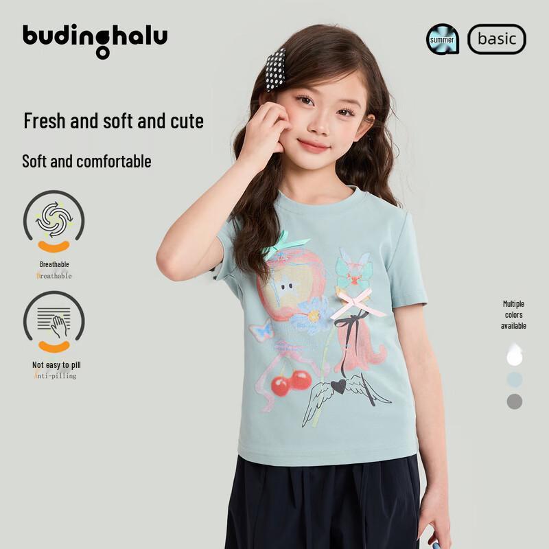 Girls  Fairytale Town Cartoon Short Sleeve T-Shirt 150