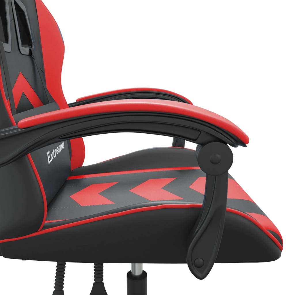 Gaming Chair Black and Red Synthetic Leather