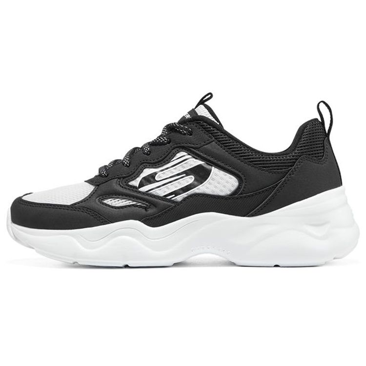 Skechers DLites Airy 3.0 Fabric Leather Mesh Synthetic Leather Comfortable Versatile Low-Top Dad Shoes Women sneakers Black White 896073-BKW 35