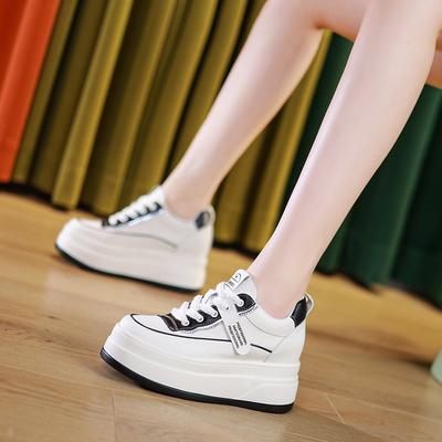 Spring New Slope Heel Little White Shoes Casual Thin Inner Height Increase Small Muffin Thick Sole Light Women's Shoes