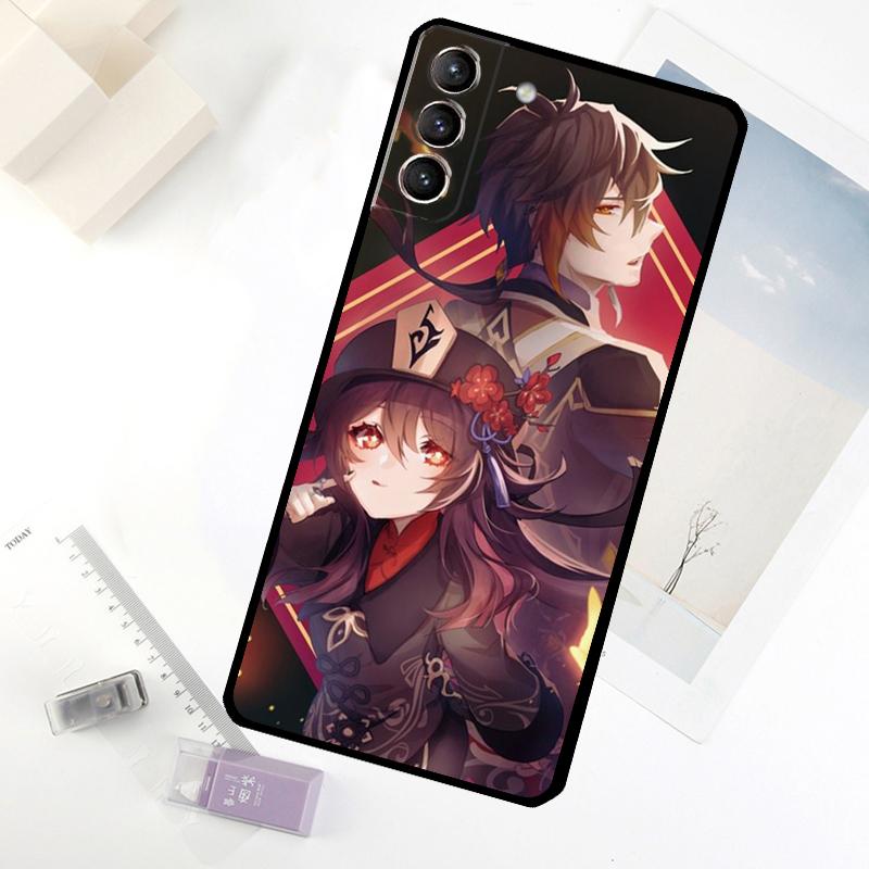 Genshin Impact Hu Tao Ghost Phone Case For Samsung Galaxy S24 FE S23 Ultra S21 S22 S25 S26 Ultra S10 Plus S20 FE Cover