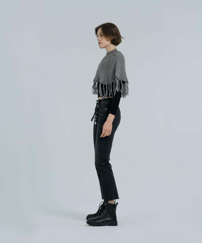 DOLIGRAM Cape Warmer Knit Shawl Gray