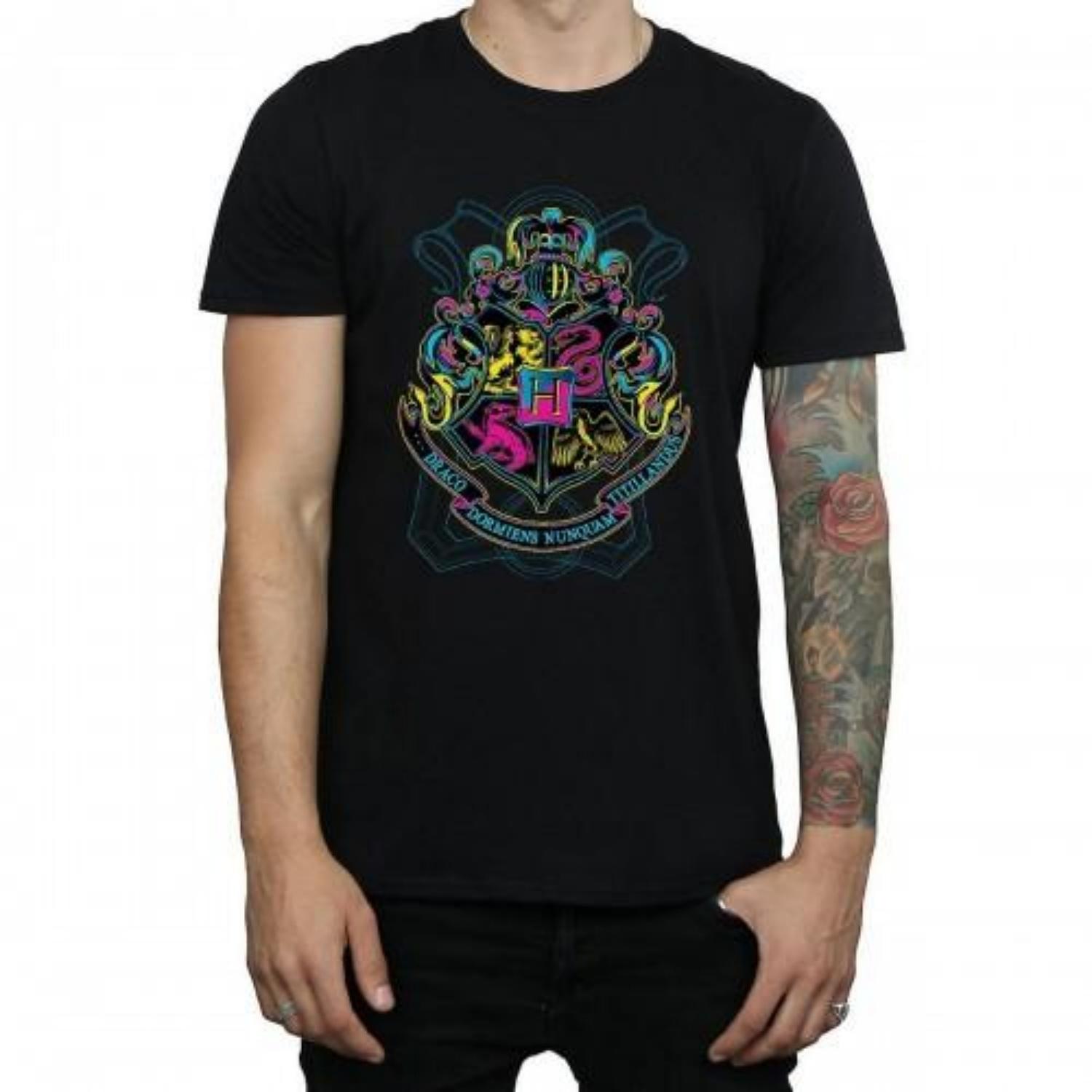 HARRY POTTER Mens Hogwarts Crest Cotton T-Shirt S