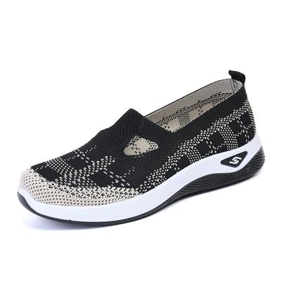 Women's Casual Shoes Soft Sole Cloth Shoes Fashion Platform Sneakers Flat Breathable Mom Shoe Slip On Lightweight Women Shoes