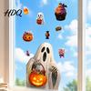 Halloween Window Clings Cute Cartoon Static Clings, Ghost Jack-O-Lantern Candy Glass Festive Home Ornaments Decals, Removable Stickers for Party Store
