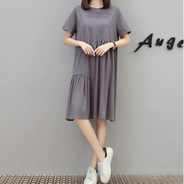 Šaty Velká Velikost Volné Nepravidelné Prošívání Sukně pro Ženy