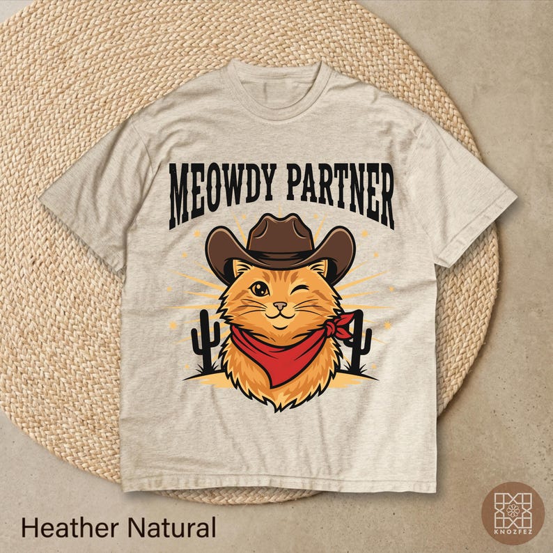 Meowdy Partner Shirt | Funny Cat Cowboy T-Shirt | Retro Kitten Western Sweatshirt | Vintage Country Music Animal Graphic Hoodie 110