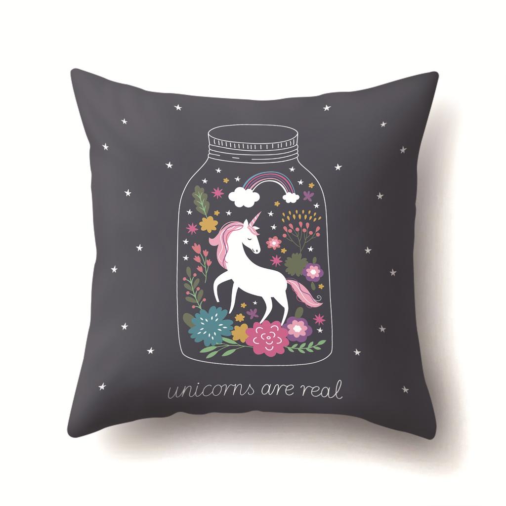Unicorn Cute Cactus Polyester Pillow Cover Cushion