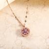 Purple Flower Zircon Necklace - Inspired by Douyin Influencers, High-End Rotating Clavicle Chain for Women