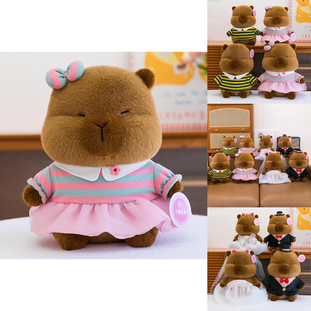 Wedding Themed Capybara Plush Toy With Detachable Clothes For Couples Gift