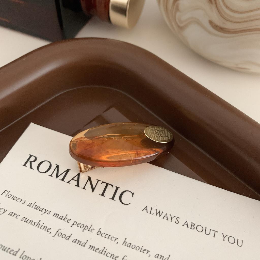 Korean Hair Clips for Women Elegant Colorful Solid Color Oval Marble Pattern Hair Barrettes Girls Hair Clip Hair Accessories New