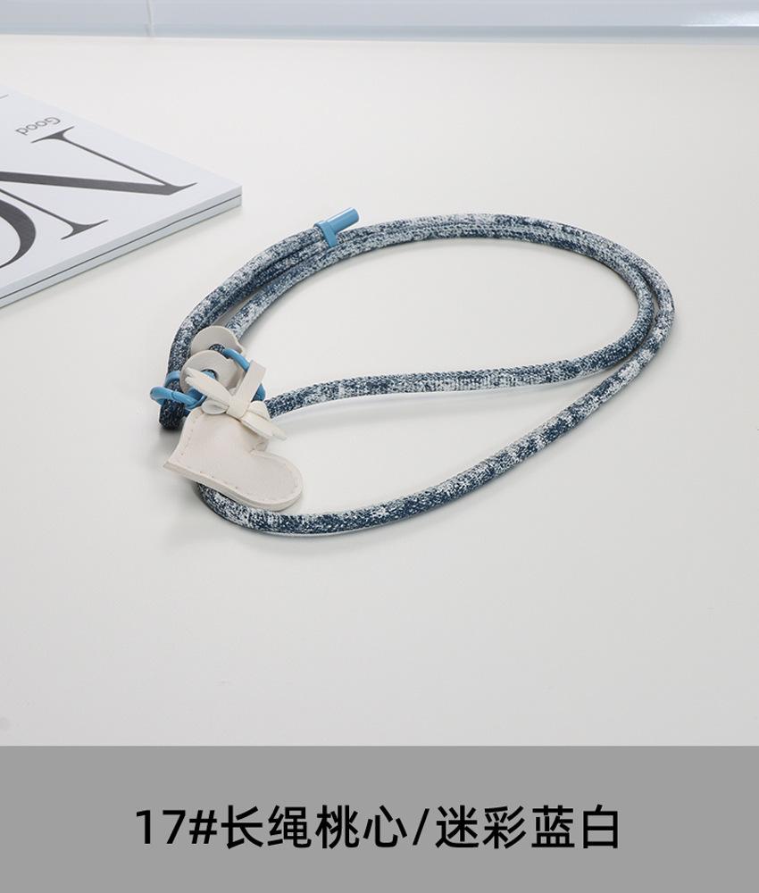 Leather messenger mobile phone lanyard love pendant long adjustable neck strap strong and durable gasket anti-lost women
