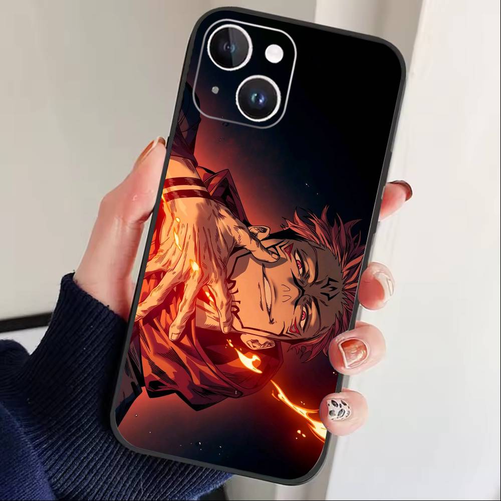 Jujut-su I-Ichiji K-Kaisen Phone Case For iPhone17,16,15,14,13,12 Plus,Max Soft Silicone Black Cover
