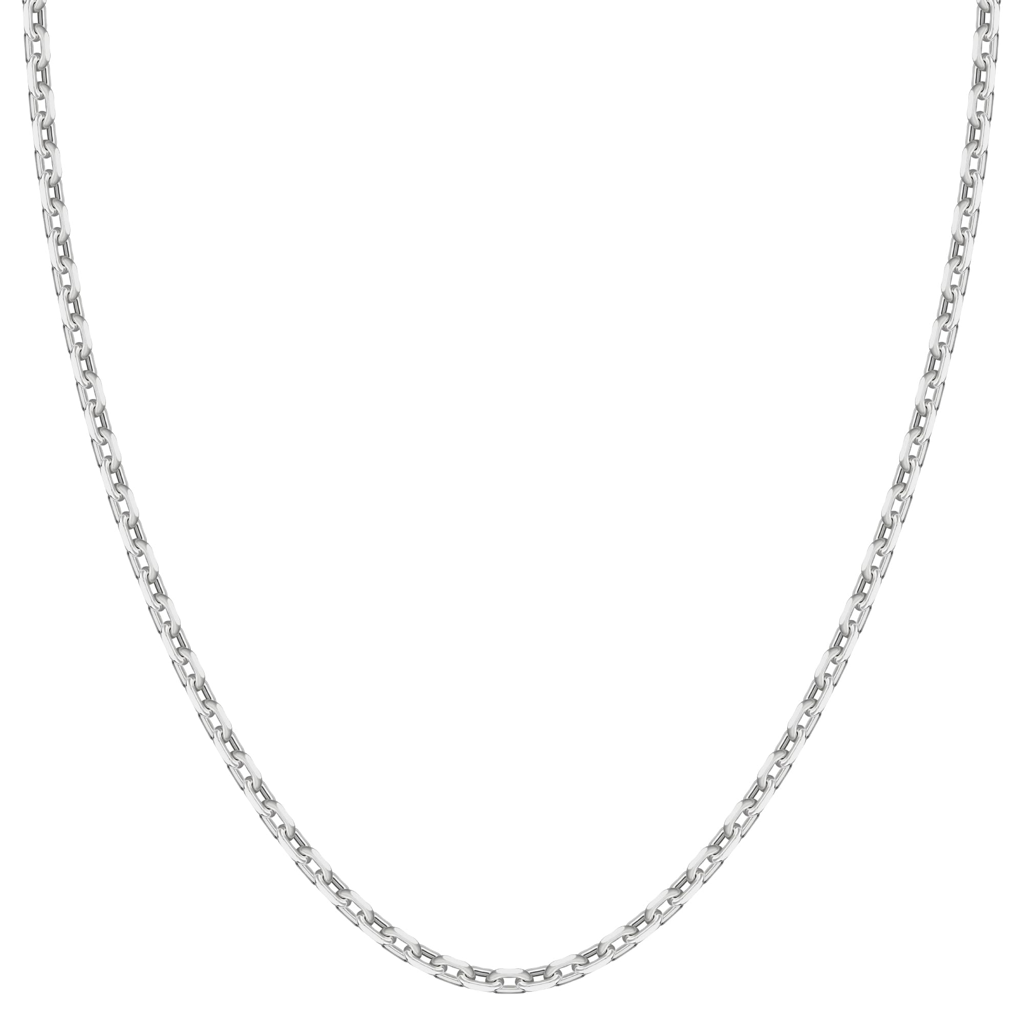 

[Shinjuku Gin no Kura] Silver 925 4-Sided Azuki Chain, Approx. 2.6mm Wide, 40-80cm (45cm) Long, Simple Chain Necklace for Men and Women, Chain Only