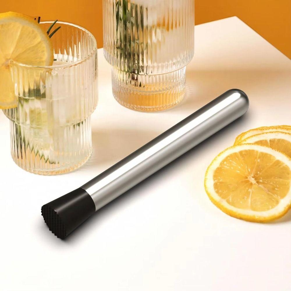 Long Handle Bar Muddler Stainless Steel Fruit Tea Pounding Stick Ice Crusher  Barware Tool