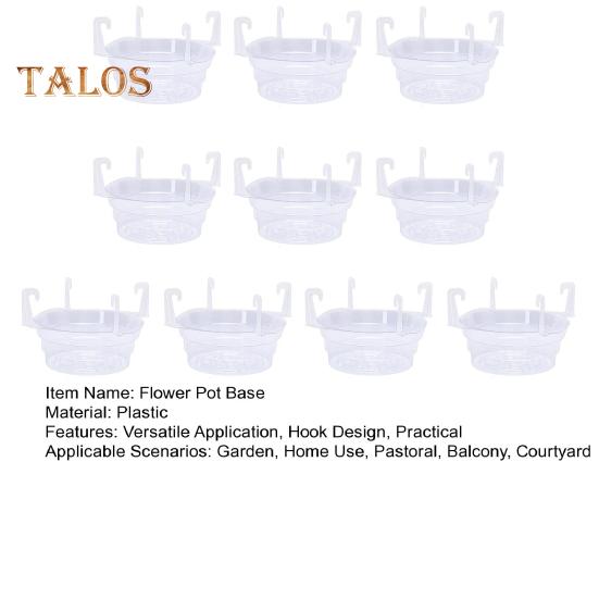 10 Stück Blumentopf-Tretlager-Tropfschale, Feuchtigkeitsschutz, integriertes Hakendesign, transparente Kunststoffschale
