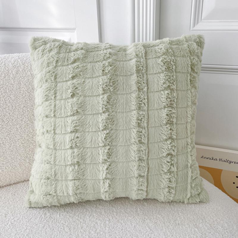 Thickened Skin-friendly Repellent Rabbit Hair Pillow Case In Autumn and Winter Living Room Sofa Cushion Square Cushion Bay Window Pillow B&B Hotel