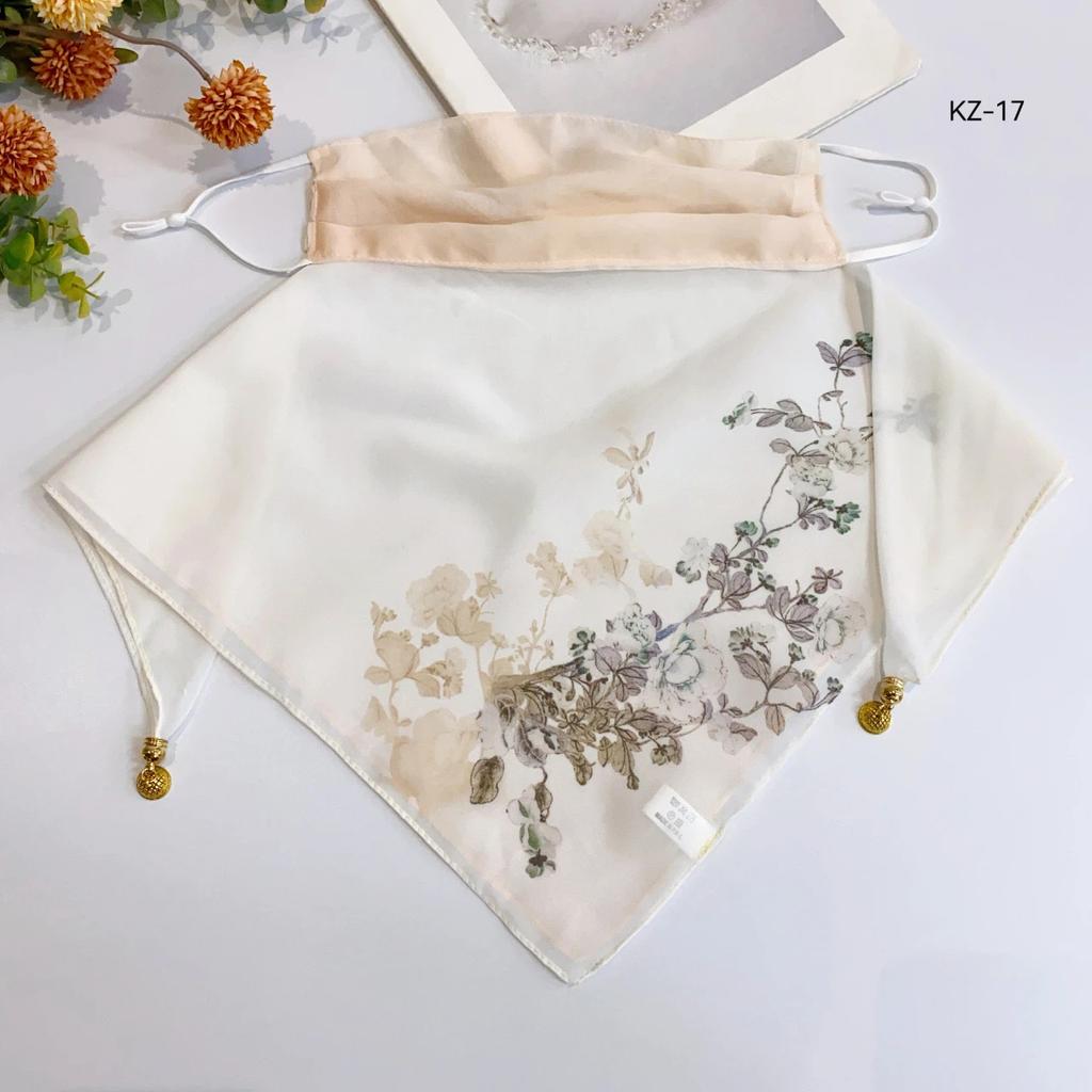 Potato buttercup yarn ice feeling breathable thin mask neck protection silk scarf cover the whole face mulberry spring summer sun protection shade spo