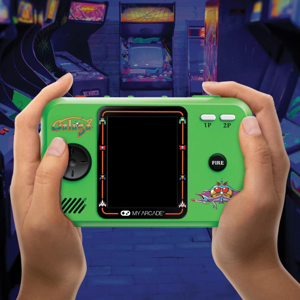 My Arcade Pocket 2 Retro Portable Video Game Console with and Color Displays and 2 Retro Arcade Galaga/Galaxian Player 1" 2.75" Games,