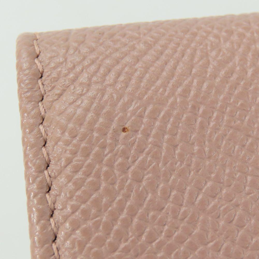 Used BVLGARI Card Case Bulgari Bulgari leather pink beige Clip type