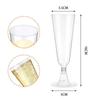 25Pcs Champagne Cups Disposable Plastic Goblet Clear Cocktail Cups Wine Cup Wedding Toasting Party Bar Home Drinkware Supplies