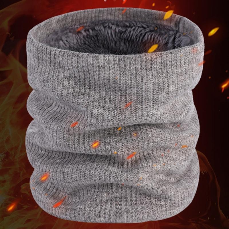 Fashion Knitted Neck Warmer with Thermals Thicken Lined Windproof Neck Scarf Neck Gaiter Face Cover for Men Women