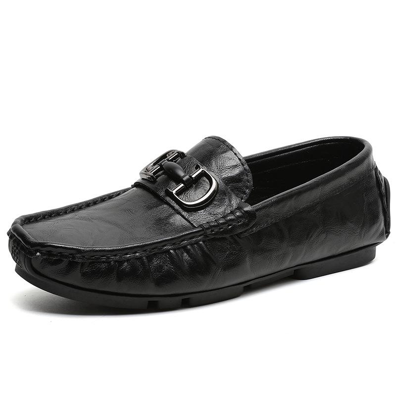 2025 Men s Autumn/Winter British Casual Loafers: New Style Slip-on Driving Moccasins 39