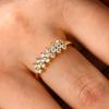 2MM D Clover Full Moissanite Ring for Women Sparkling Diamond S925 Silver Gold Plated Wedding Band with GRA