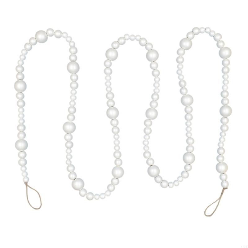 Wooden Beaded Festival Garland For Christmas Tree Wreath Mantels Staircase Wall X3UC