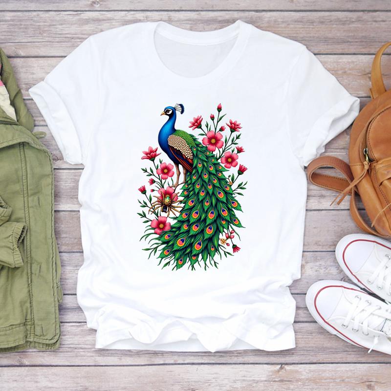 (Asian Size)  sweet flower cute 90s Print Lady T Shirt Fashion Women Clothing Casual Top Short Sleeve Tee Female Graphic T-shirts