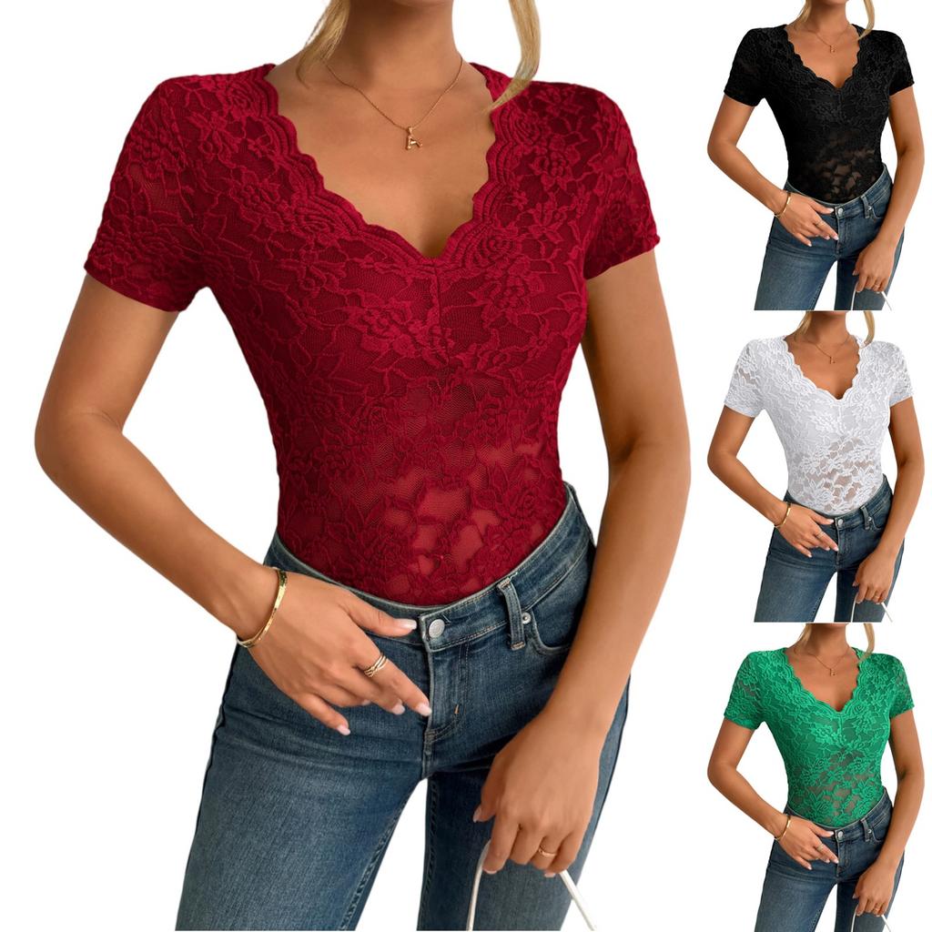 T Shirts For Women Pleated V-Neck Dressy Casual Blouses Printing Short Sleeve Summer Tops Loose Fit