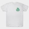 Men Black Print T-shirt Pocket Size Green Shamrocks Pattern No-Cut Transfer Paper Print Cotton Tshirt