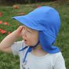 with Windproof Rope Solid Color Sunshade Hat Panama Cap Children's Visor Hat  Kid