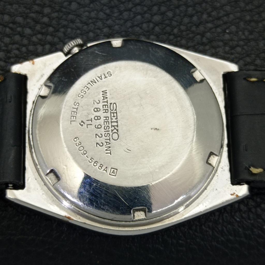 JAPAN VINTAGE SEIKO 5 AUTOMATIC 6309A MENS BLACK COLOR DIAL WATCH A701225-5 R206a-a701225