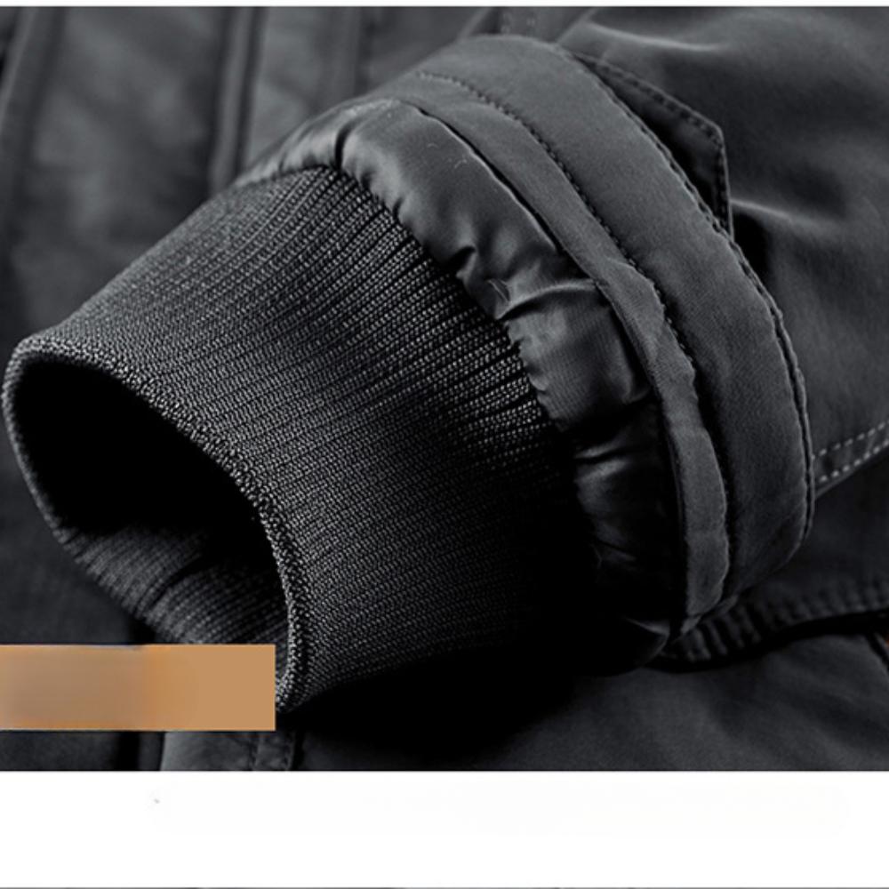 Herren Winterjacke mit Kapuze, dicker Parka-Mantel mit Fleece-Futter und mehreren Taschen