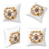 Bee And Flowers Square Pillowcase Cushion Cover Pillow Case Throw Pillow Cover for Home Sofa Living Room