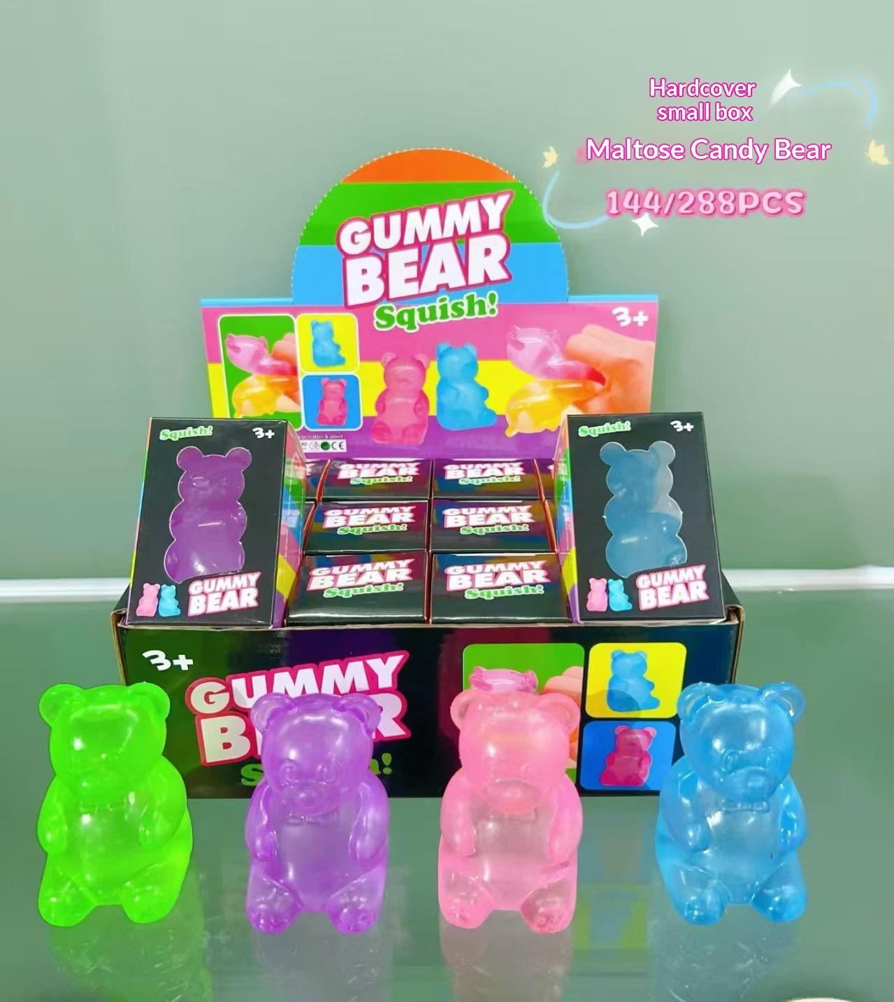 Maltose Squishy Fidget Stress Relief Squeeze Ball Gummy Bear Animal Squishy Toy-TPR Material Unisex Age 14+