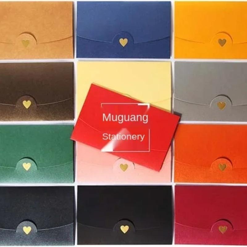 20pcs Mini Envelopes Small Greeting Card Name Card Envelope Hot Stamping Love Pearlescent Paper