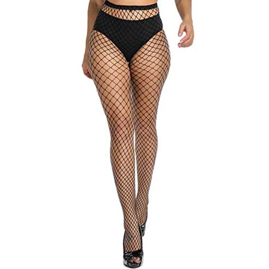 Fishnet Stockings Womens High Waist Tights Sexy Sheer Mesh Pantyhose