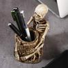 Arola Skull Pen Holder Skeleton Key Holder Makeup Brush Holder Home Office Desk Supplies Organizer Accessory