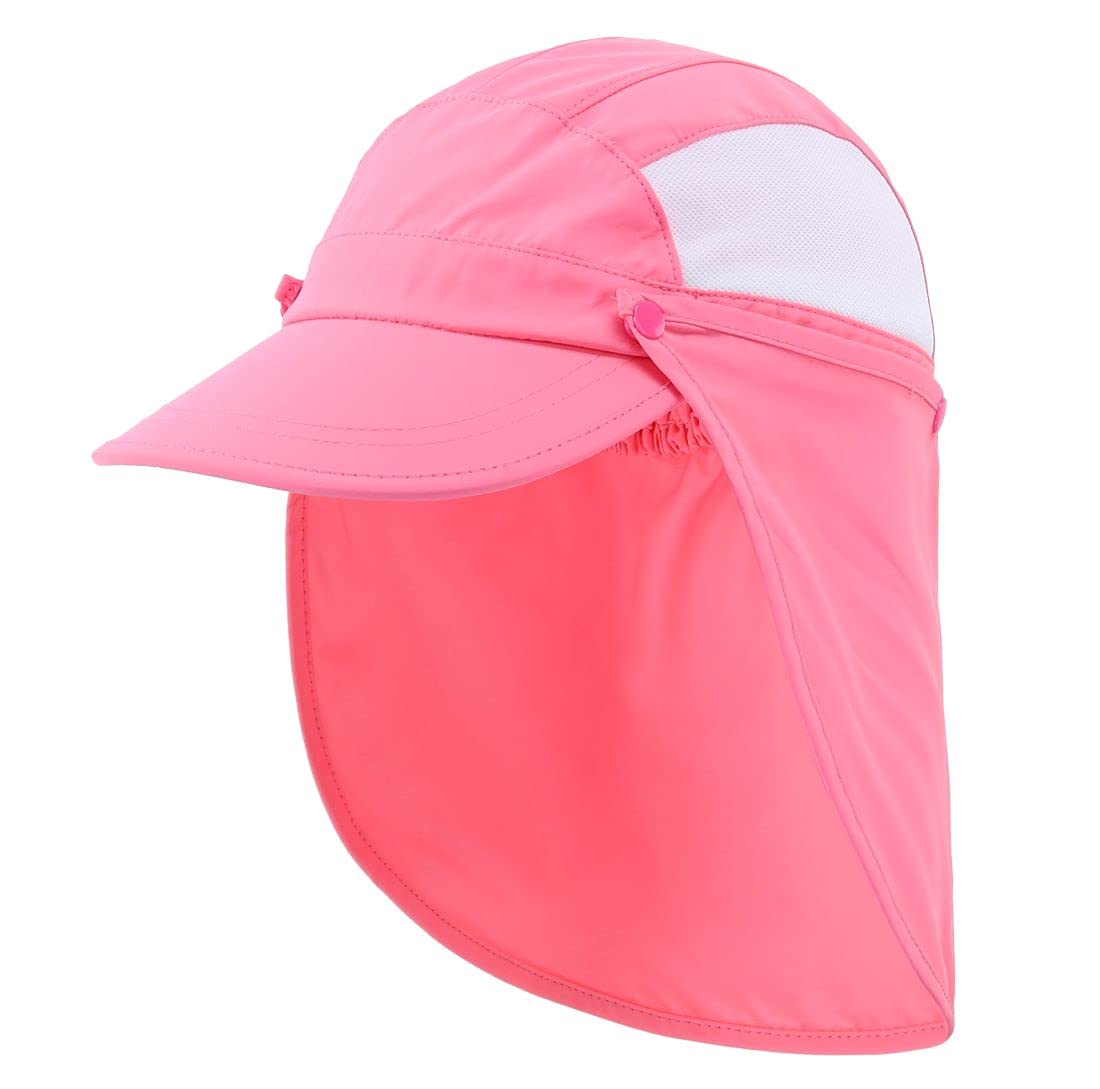 

Летняя детская кепка с клапаном UPF, быстросохнущая широкополая шляпа от солнца, детская шляпа с защитой от УФ-лучей (Подключите их) 50+ (розовый) розовый