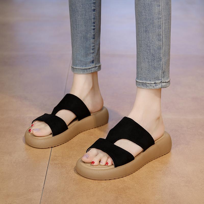 Flat Bottom Slippers for Women's New Summer Outerwear Fashion, Anti Slip Soft Sole Thick Sole Women's Shoes