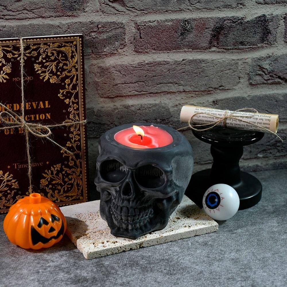 DIY Skull Candle Jar Molds 3D Halloween Candle Jar Mold Skull Resin Molds  for Beginners