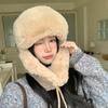Wind Resistant Lei Feng Hat Outdoor Riding Warm Plush Hat Ear Protection Neck Protection Hat Riding Electric Bike