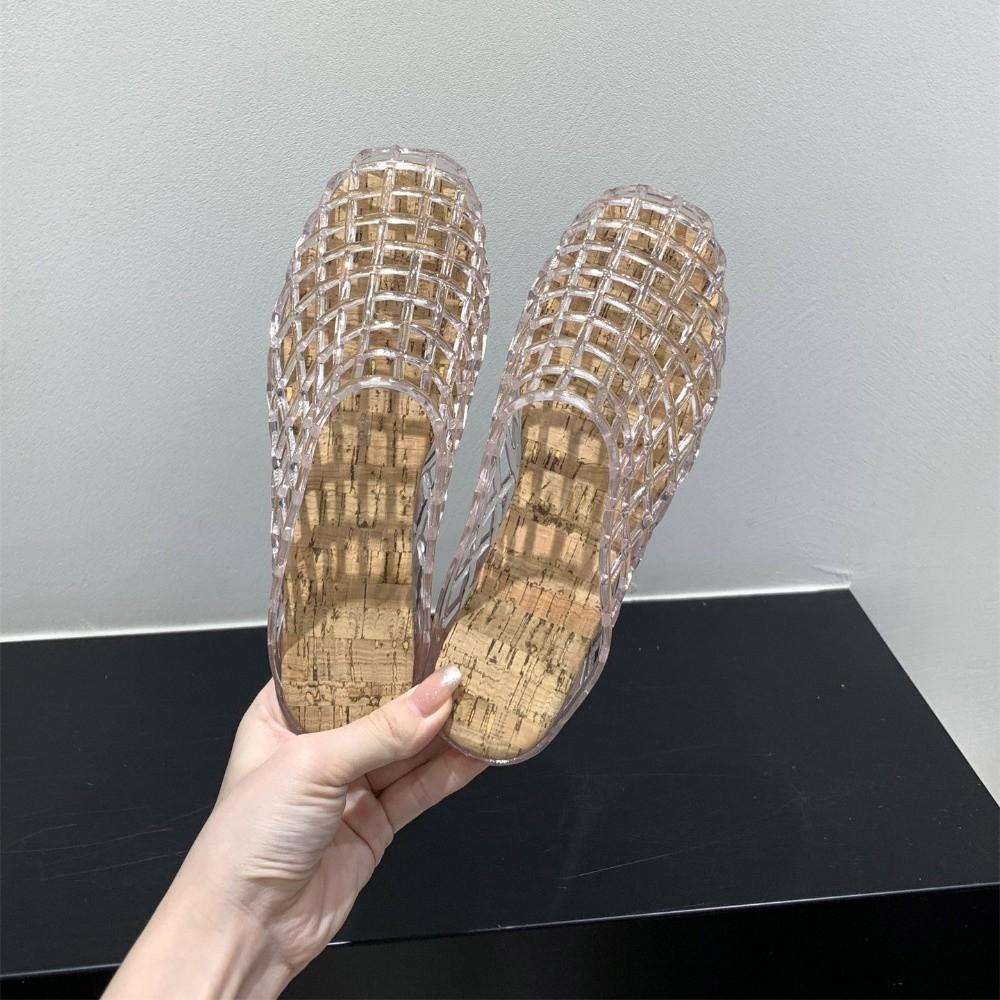 Soft Fishing Net Jelly Sandals Non-Slip DIY Shoes Charms Shoes Casual PVC Crystal Slippers  Girls